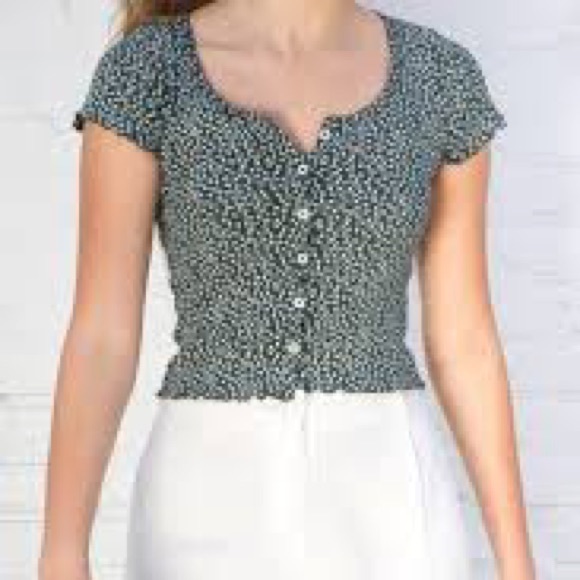 Brandy Melville Eyelet Floral top - Picture 2 of 6